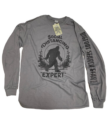 Social Distancing Long T Shirt Sasquatch Bigfoot Champion Expert Funny Yeti $22.99