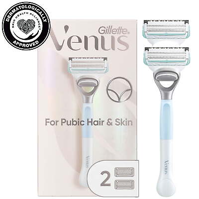 #ad for Pubic Hair and Skin Women#x27;s Razor Handle and 2 Blade Refills $15.44
