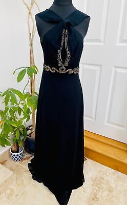 #ad Stunning Karen Millen Black Halter Keyhole Bust Long Maxi Evening Dress Size 10 GBP 69.99