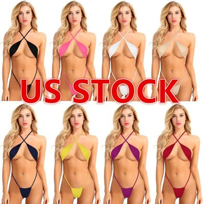 #ad US Women#x27;s Mini Bikini Swimwear Sexy Bra with Thongs Underwear Lingerie Swimsuit $7.99