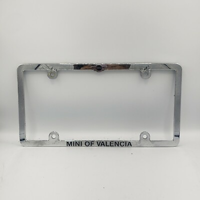 #ad Mini Of Valencia California Silver Plastic License Plate Frame $24.94