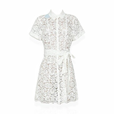 #ad NWT HILL HOUSE Lace Laura Mini Dress White Medium $157.49