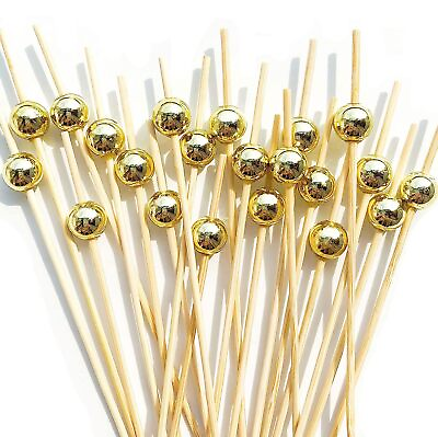 #ad Cocktail PicksToothpicks for Appetizers100 PCS 4.7 Inch Gold Pearl Cocktail P... $12.98