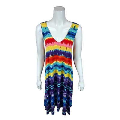 #ad #ad Attitudes by Renee Women#x27;s Como Jersey Beach Dress Multi Tie Dye Medium Size $25.00