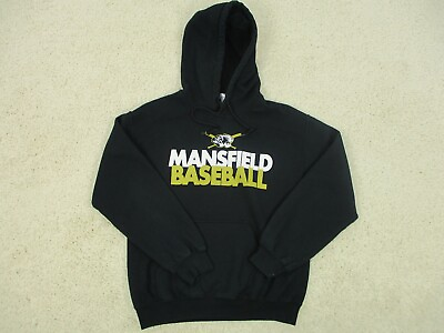 Mansfield Baseball Hoodie Small Adult Black Teens Pullover Spell Out Logo Mens $15.03