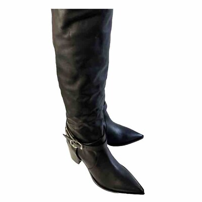 #ad #ad gianvito rossi Luxury Womens Boots Black Leather SZ 39 Fit US SZ 8 READ DESCRIP $389.98