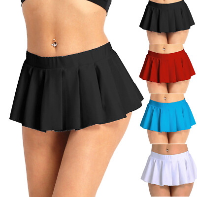 Womens Sexy Pleated Micro Mini Skirt Lingerie Schoolgirl Uniform Cosplay Costume $8.99