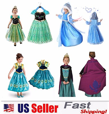 Princess Elsa Anna Role Cosplay Dress up Costume Dress for Girls Toddler 2 10 Y $10.98