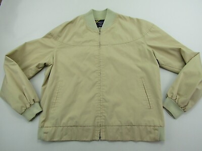 #ad VINTAGE Outerwear From Sears Jacket Mens XL Tall Full Zip Tan Pockets Outdoor $17.99
