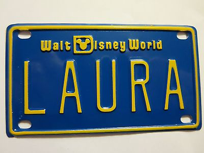#ad Personalized Mickey Mouse Disney World Laura Mini Name Metal Bike License Plate $7.00