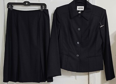 #ad New Kasper ASL Wool Black Skirt Suit. Size 6 $33.99
