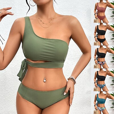 #ad Bikini Tops for Women Push up Floral Print Loose Fit Stretch Swimming Beachwear $14.24