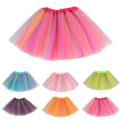 Toddler Kids Girls Baby Multicolor Tutu Skirt Tulle Ballet Skirt Outfits Costume $6.98