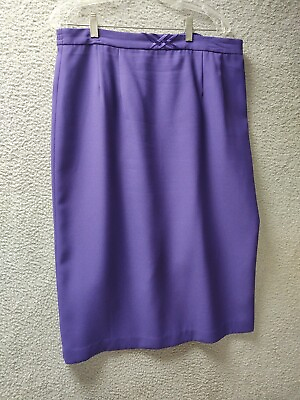 #ad Allison Woods Womens Midi Skirt 16W Purple Back Zip $18.74