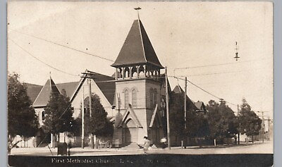 LONG BEACH CA FIRST METHODIST CHURCH real photo postcard rppc california antique $25.00
