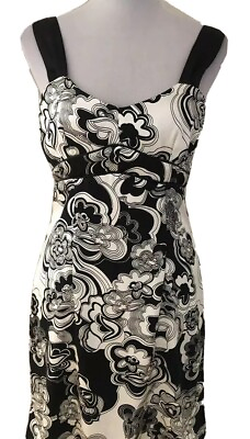 BEBE SYDNEY Black White Cocktail Dress. Size 10 12. GUC AU $25.46
