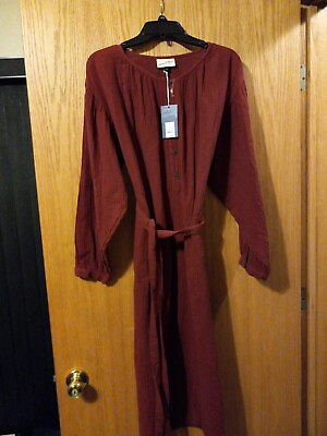 #ad Universal Threads Womens Dress Cotton Long sleeve Maxi Dress Small $14.99