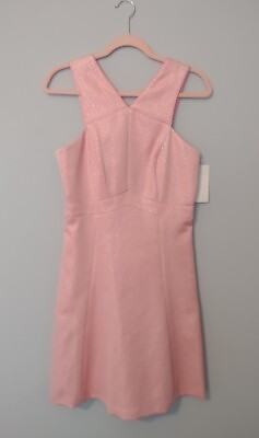 NWT Shoshanna Women Pink Cocktail Dress Size 6 Metallic Accent Short $60.00