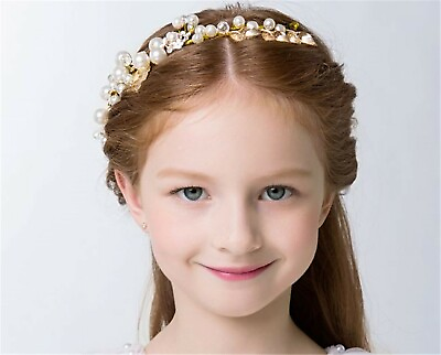 #ad Flower Girl gold leaf boho Hair head band Headband Prop Garland Hairpiece AU $18.50