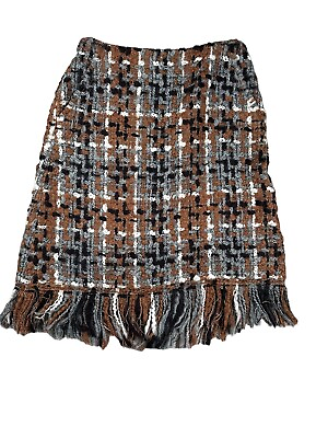 #ad #ad Sonia Rykiel Paris Womens 36 US 6 Tassel Knit 100% Wool Pencil Skirt Business $49.99