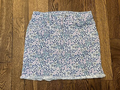 #ad Cat amp; Jack Girl#x27;s Size Small 6 6X Floral Print Jean Skirt Multicolored $12.99