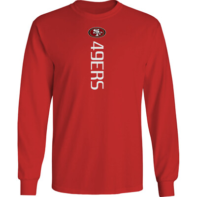 San Francisco 49ers Long T Shirt Vertical Graphic Men Cotton SF Niners $22.91