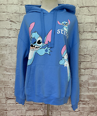 Disney Blue Lilo and Stitch Hoodie Sweatshirt Junior Plus Size XXXL 21 $25.20