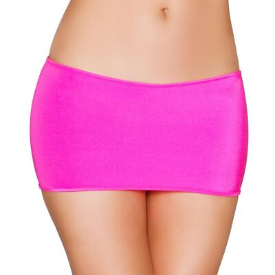 #ad Hot Pink Mini Skirt Short Micro Length Stretch Dance Rave Costume Clubwear SK106 $17.99