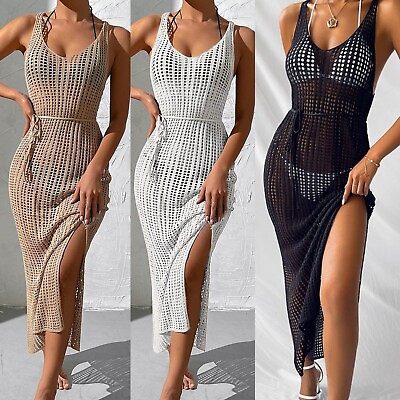 #ad Summer Solid Mesh Beach Blouse Womens Loose Mesh Swimsuit Cover Ups for Women $20.45