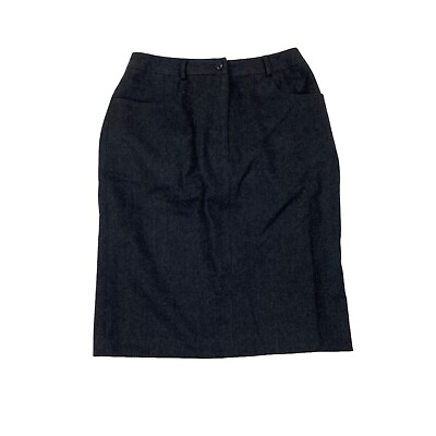 #ad Vintage Talbots Charcoal Dark Gray Wool USA Made Pencil Skirt Short Size 4 $22.00