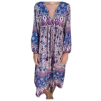 #ad #ad Boho Hippie Dress Romantic Peasant Gown Bohemian Style Vintage Look $25.00