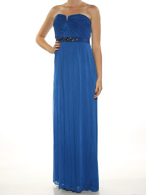 #ad ADRIANNA PAPELL Womens Blue Sleeveless Maxi Sheath Evening Dress Size: 10 $22.99