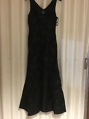 #ad #ad New Vera Wang Cutout Back Embroidered Gown Dress Size 6 Black Nordstrom $104.66