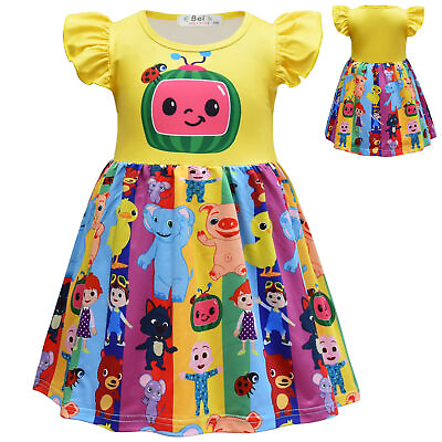 Toddler Girls Cocomelon Summer Dress Kids Casual Fancy Dress Custome Clothes US $21.84