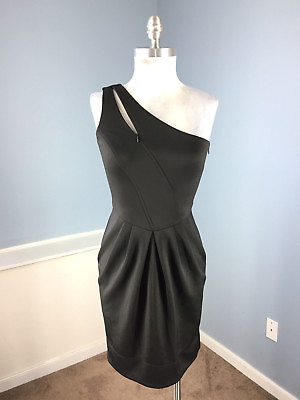 New Guess XS 2 4 One shoulder Dress Scuba Cocktail Formal Party bodycon Lbd $42.98