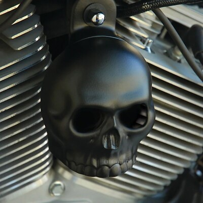 #ad Harley Skull Horn Cover. Satin black powder coat . SBS 2 $135.00