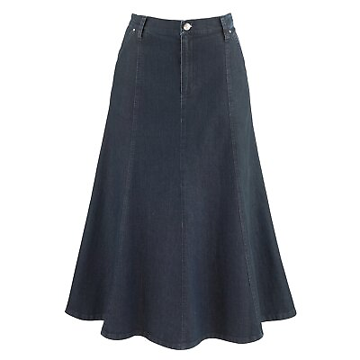 CATALOG CLASSICS Womens Long Denim Skirt Blue Jean Skirts for Women Midi Length $34.99