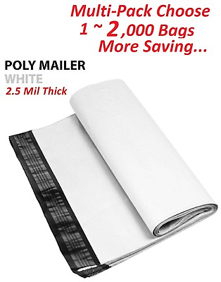1 2000 Multi Pk 14.5x19 White Poly Mailers Shipping Envelopes Self Sealing Bags $189.99