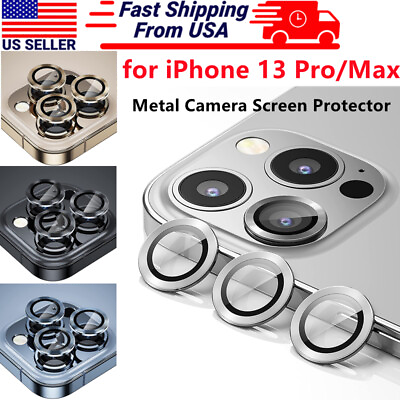 For Apple iPhone 12 13 Pro Max 3 PC Ring Tempered Glass Camera Lens Protector $4.99