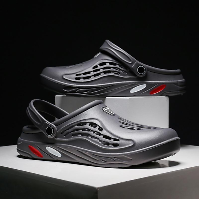 Men#x27;s And Women#x27;s Casual Clogs Slip On Shoes Waterproof Gray Sandals Size US $19.29