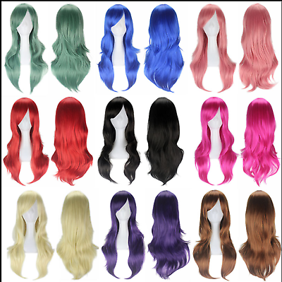 Fashion 70cm Full Curly Wigs Cosplay Costume Halloween Party Hair Wavy Long Wig $13.99