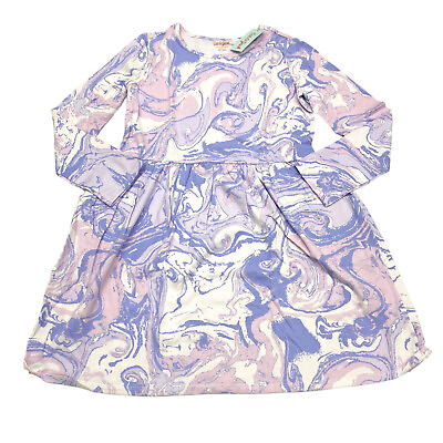 #ad Cat amp; Jack Girls Size XL 14 16 Plus Long Sleeve Dress Pockets Marble Purple $7.99