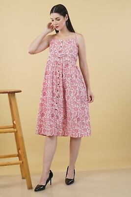 #ad Summer Dresses for Women Beach Floral Spaghetti Strap Sundress Sleeveless Tunic $34.99