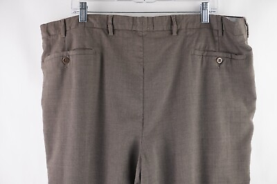 Zanella Nordstrom Size 42 Brown Straight Dress Pants Cuffed Acetate Cupro Men $37.86