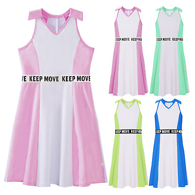 #ad Kids Girls Maxi Beautiful Dress Print A line Training Teen Elastic Waist V Neck $12.21