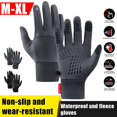 Winter Warm Men Gloves Windproof Touch Screen Waterproof Driving Cycling Gloves $9.99