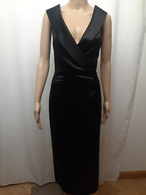 Armani Collezioni Women#x27;s Black Cocktail Midi Dress Sleeveless Silk Blend Size 2 $115.00