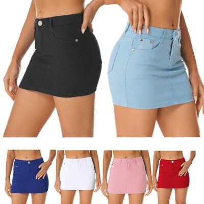 Women Casual Demin Skirt Summer Bodycon Jean Skirt Mini Pencil Skirt Streetwear $6.50