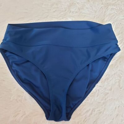 #ad Caribbean Joe Navy High Waisted Bikini Bottoms Size 10 NWOT $7.19