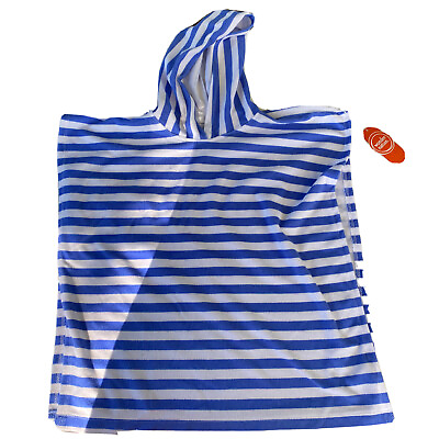 #ad Wonder Nation Girl S 6 6X SwimSuit Cover up Poncho Stripe Blue UPF 50 New $8.99